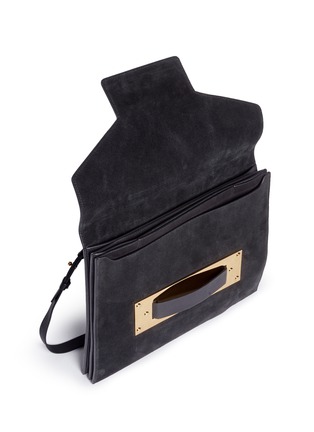 Detail View - Click To Enlarge - SOPHIE HULME - 'Milner Double' leather and suede shoulder bag