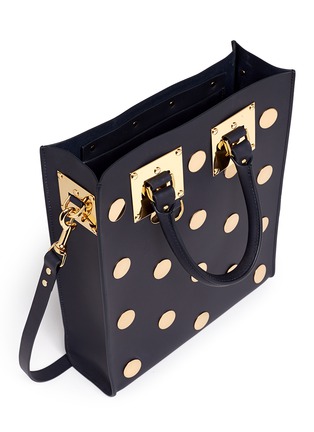 Detail View - Click To Enlarge - SOPHIE HULME - 'Albion' mini polka dot rectangle leather box tote