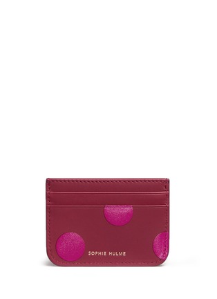 Main View - Click To Enlarge - SOPHIE HULME - 'Roseberry' polka dot leather card holder