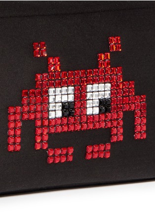 Detail View - Click To Enlarge - ANYA HINDMARCH - 'Space Invaders' embellished character cosmetics pouch