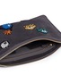 Detail View - Click To Enlarge - ANYA HINDMARCH - 'Space Invaders Georgiana' crystal embellished suede clutch