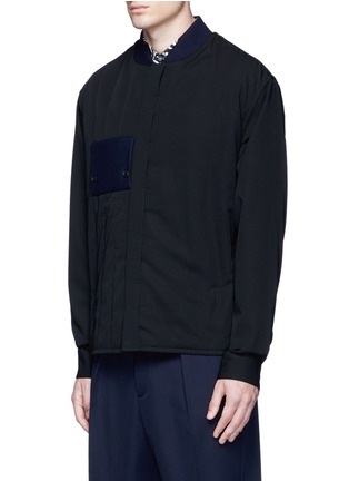 Front View - Click To Enlarge - MARNI - Side split quilted wool bomber jacket