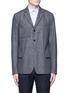Main View - Click To Enlarge - MARNI - Reversible pinstripe patchwork wool flannel blazer