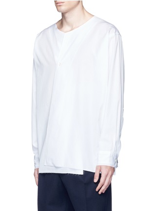 Front View - Click To Enlarge - MARNI - Drape front cotton shirt