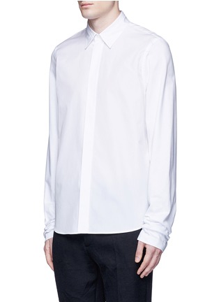 Front View - Click To Enlarge - MARNI - Jersey sleeve cotton poplin shirt