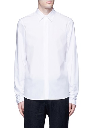 Main View - Click To Enlarge - MARNI - Jersey sleeve cotton poplin shirt
