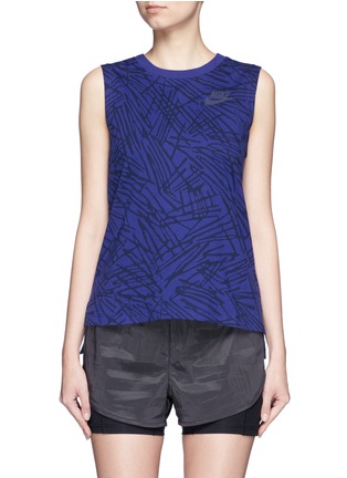 Main View - Click To Enlarge - NIKE - Abstract print cotton muscle tank top