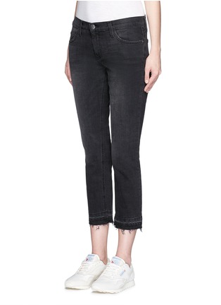 Front View - Click To Enlarge - CURRENT/ELLIOTT - 'The Cropped Straight' let out cuff jeans