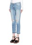 Front View - Click To Enlarge - CURRENT/ELLIOTT - 'The Cropped Straight' distressed jeans