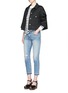 Figure View - Click To Enlarge - CURRENT/ELLIOTT - 'The Cropped Straight' distressed jeans