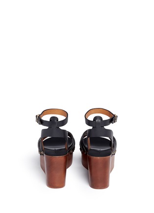 Back View - Click To Enlarge - ISABEL MARANT ÉTOILE - 'Zia' leather strap clog wedge sandals