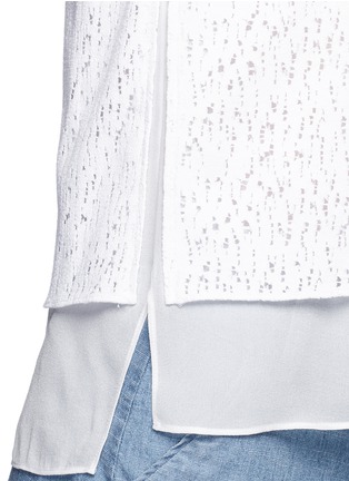 Detail View - Click To Enlarge - VINCE - Mosaic lace silk layer sleeveless top