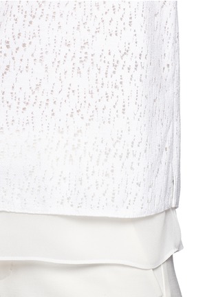 Detail View - Click To Enlarge - VINCE - Mosaic lace silk layer bateau neck top