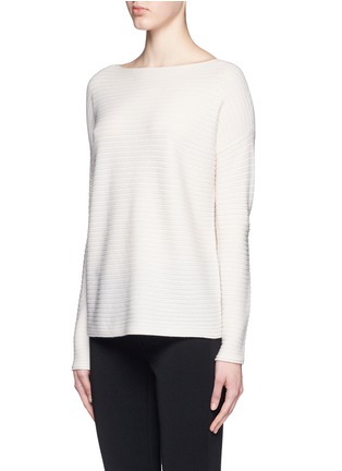 Front View - Click To Enlarge - VINCE - Bateau neckline rib cashmere sweater