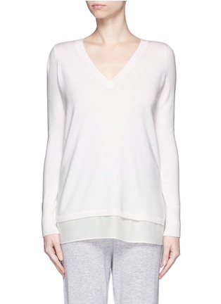 Main View - Click To Enlarge - VINCE - Silk trim wool-cashmere sweater
