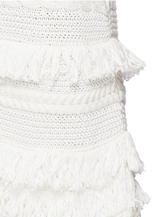 Detail View - Click To Enlarge - VINCE - Fringed cable knit vest cardigan