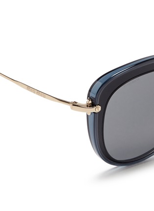 Detail View - Click To Enlarge - MIU MIU - 'Noir' capped acetate metal sunglasses