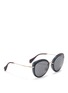 Figure View - Click To Enlarge - MIU MIU - 'Noir' capped acetate metal sunglasses