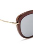 Detail View - Click To Enlarge - MIU MIU - 'Noir' capped acetate oval metal sunglasses