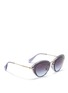 Figure View - Click To Enlarge - MIU MIU - 'Noir' capped acetate metal sunglasses