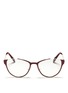 Main View - Click To Enlarge - MIU MIU - Semi rimless coated metal optical glasses
