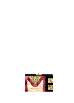 Back View - Click To Enlarge - RAFÉ - 'Alicia - Words Matter' slogan Lucite clutch