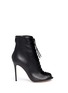 Main View - Click To Enlarge - GIANVITO ROSSI - Corset lace-up leather peep toe boots