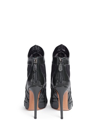 Back View - Click To Enlarge - ALAÏA - Stretch net graphic leather ankle boots