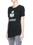 Front View - Click To Enlarge - ISABEL MARANT ÉTOILE - 'Koldi' roll sleeve logo T-shirt