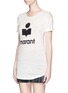 Front View - Click To Enlarge - ISABEL MARANT ÉTOILE - 'Koldi' roll sleeve logo T-shirt