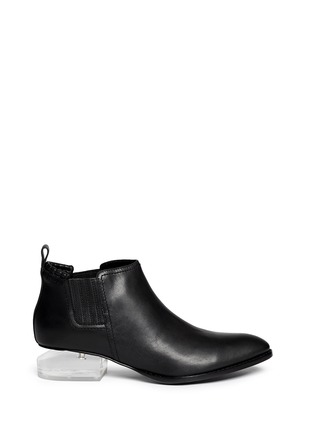 Main View - Click To Enlarge - ALEXANDER WANG - 'Kori' Plexiglas heel leather ankle boots