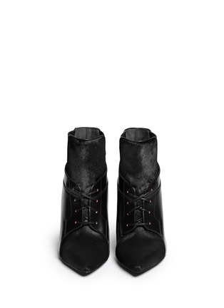 Figure View - Click To Enlarge - ALEXANDER WANG - 'Ryan' calf hair leather ankle boots