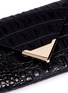 Detail View - Click To Enlarge - ALEXANDER WANG - 'Prisma' alligator embossed leather envelope card holder