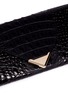 Detail View - Click To Enlarge - ALEXANDER WANG - 'Prisma' alligator embossed leather envelope continental wallet
