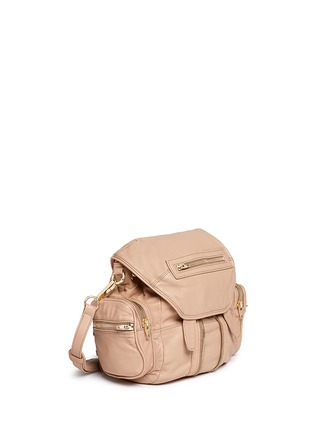 Front View - Click To Enlarge - ALEXANDER WANG - 'Mini Marti' washed leather three-way backpack