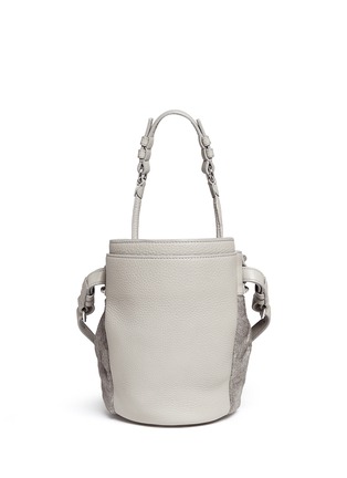Back View - Click To Enlarge - ALEXANDER WANG - 'Diego' small calf hair panel leather bucket bag