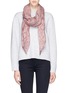 Figure View - Click To Enlarge - FRANCO FERRARI - Felted inset lace border cashmere scarf