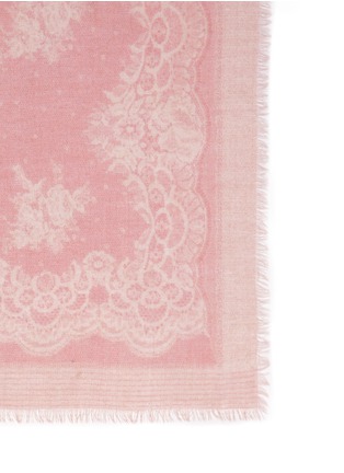 Detail View - Click To Enlarge - FRANCO FERRARI - 'Evans' floral lace print wool-cashmere scarf
