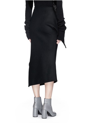 Back View - Click To Enlarge - VICTORIA BECKHAM - Twist drape wool blend felt skirt