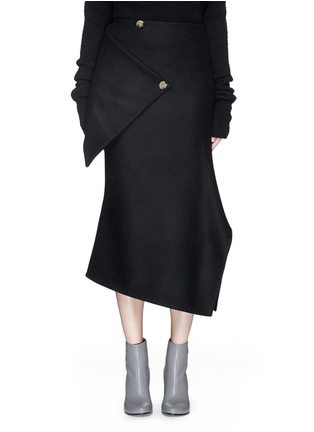 Main View - Click To Enlarge - VICTORIA BECKHAM - Twist drape wool blend felt skirt