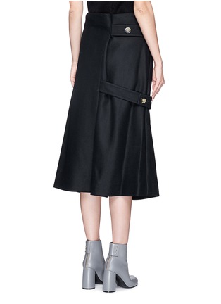 Back View - Click To Enlarge - VICTORIA BECKHAM - Asymmetric belted wool felt midi skirt