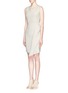 Front View - Click To Enlarge - VICTORIA BECKHAM - Seamed panel bonded crepe sheath dress