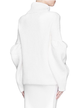 Back View - Click To Enlarge - VICTORIA BECKHAM - 'Jum' turtleneck volume sleeve rib knit sweater