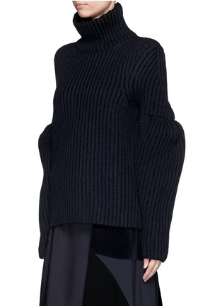 Front View - Click To Enlarge - VICTORIA BECKHAM - Puff sleeve turtleneck sweater