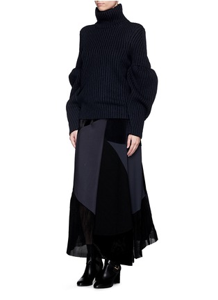Figure View - Click To Enlarge - VICTORIA BECKHAM - Puff sleeve turtleneck sweater