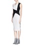 Figure View - Click To Enlarge - VICTORIA BECKHAM - Colourblock sleeveless dress