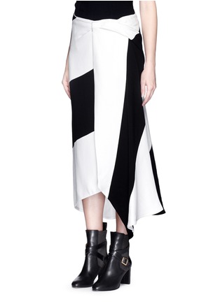 Front View - Click To Enlarge - VICTORIA BECKHAM - Colourblock drape skirt