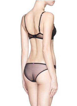 Back View - Click To Enlarge - L'AGENT - 'Grace' foil lace non-padded demi bra