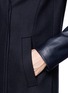 Detail View - Click To Enlarge - THEORY - 'Quennel' detachable leather sleeve compact wool coat