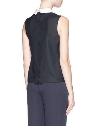 Back View - Click To Enlarge - THEORY - 'Audressa' contrast collar top